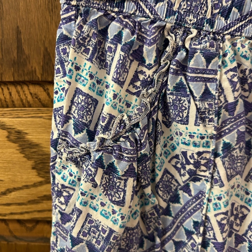 Victoria’s Secret Blue Purple and White Patterned Drawstring Pajama Pants XS - Picture 4 of 8